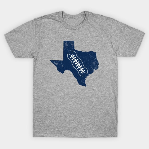 Texas Football, Retro - Silver T-Shirt by KFig21